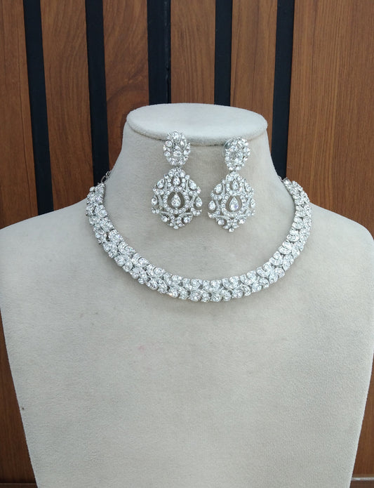 Silver necklace Set/ Silver Bridal necklace set virat Jewellery