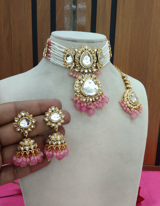 Gaajri Kundan Choker Jewellery Jesse Set