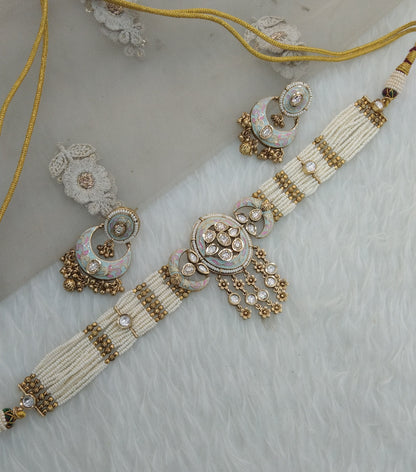 Polki Kundan Choker Jewellery Jashan Set