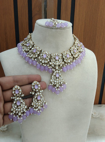 Laveder Necklace Jewellery Ijay Set