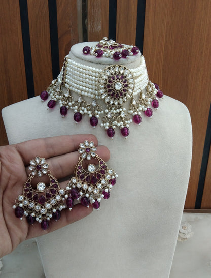 Purple Necklace Jewellery Jagmay Set