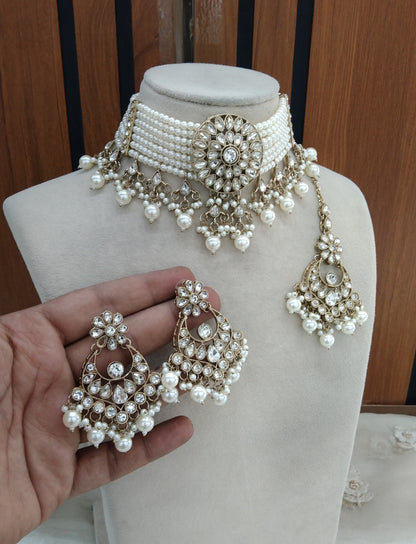 Antique White Necklace Jewellery Jagmay Set