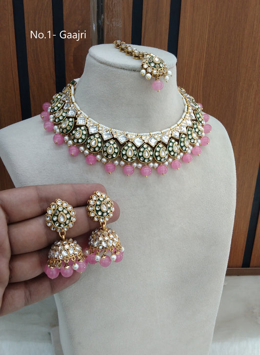 Gajjri Kundan necklace Set/ Gold kundan Indian jewelry kundan Tanvi sets