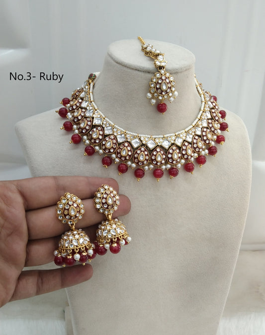 Ruby Kundan necklace Set/ Gold kundan Indian jewelry kundan Tanvi sets