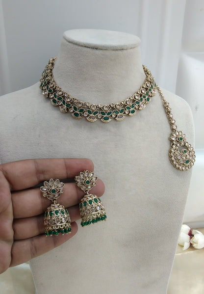 Green Necklace Indian Manisha Jewellery Set