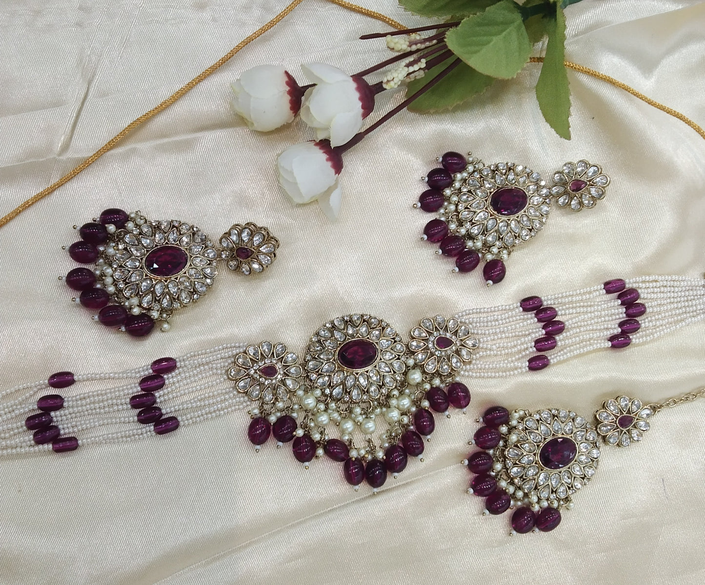 Purple Choker Indian Keyvan jewellery