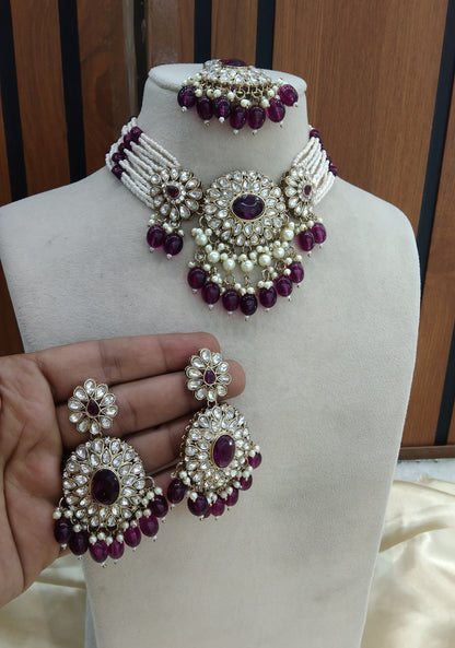 Purple Choker Indian Keyvan jewellery