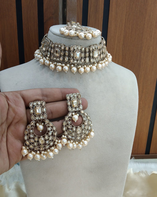 Antique Choker Indian ivaan jewellery set