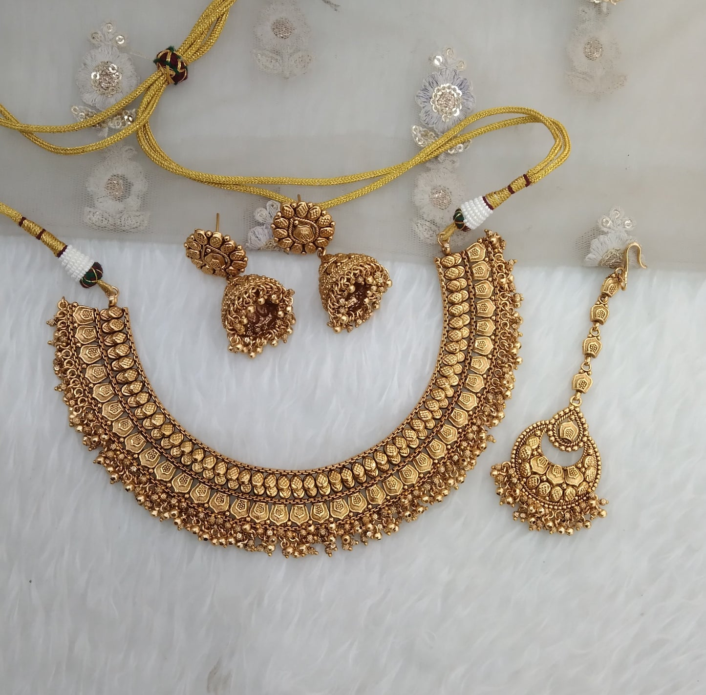 Gold polki necklace set Indian Irya Jewellery