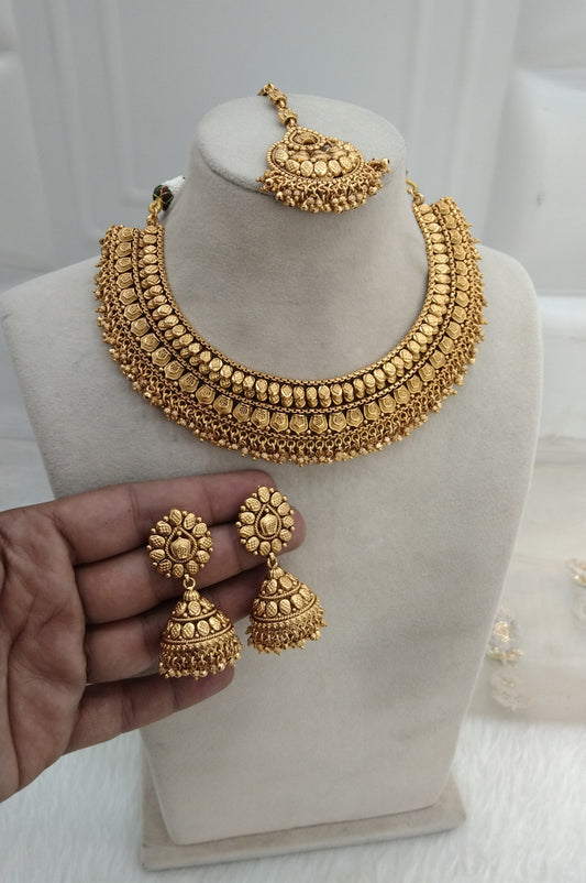 Gold polki necklace set Indian Irya Jewellery