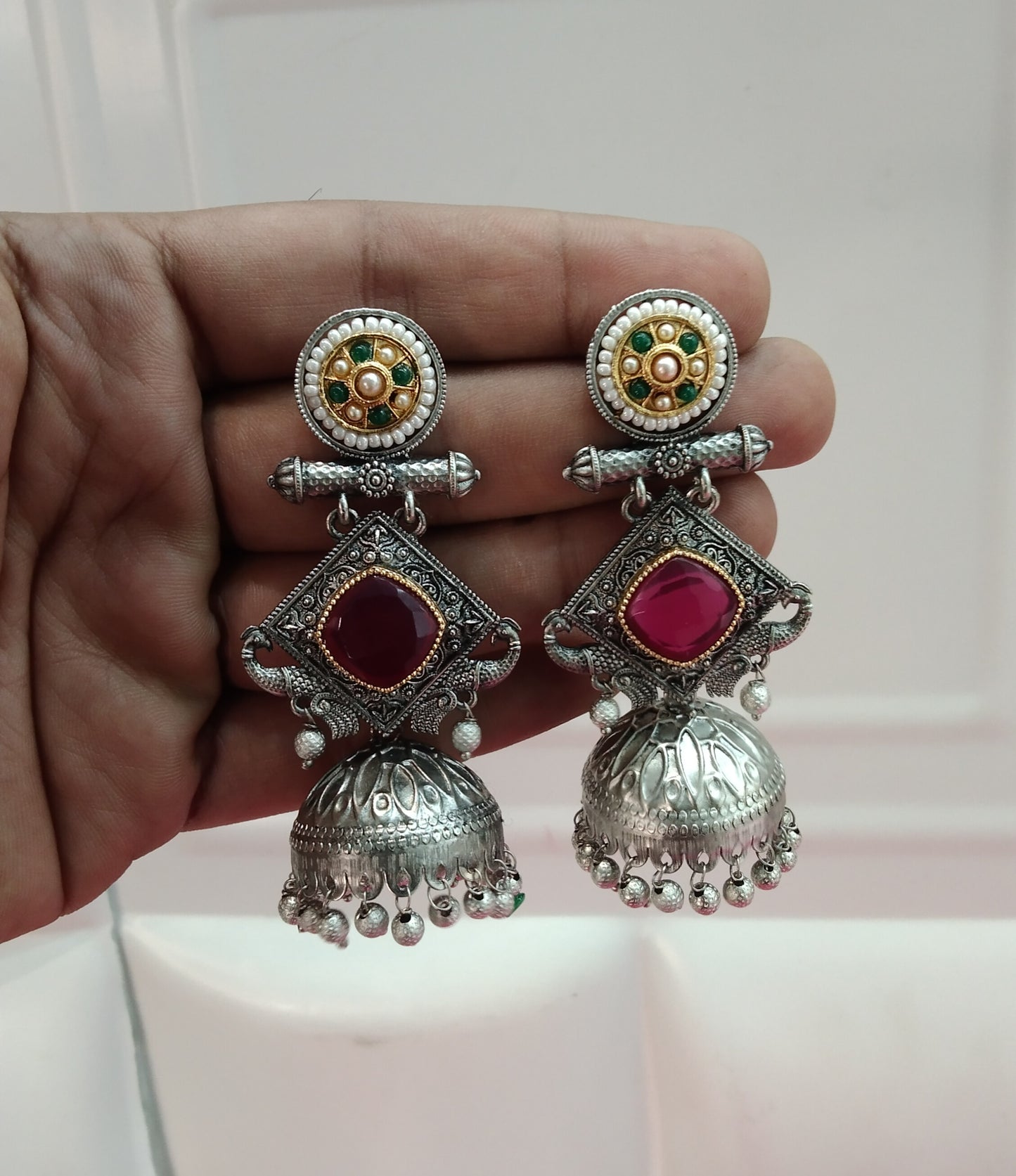 Brass Jhumka Bollywood Prabha Earrings