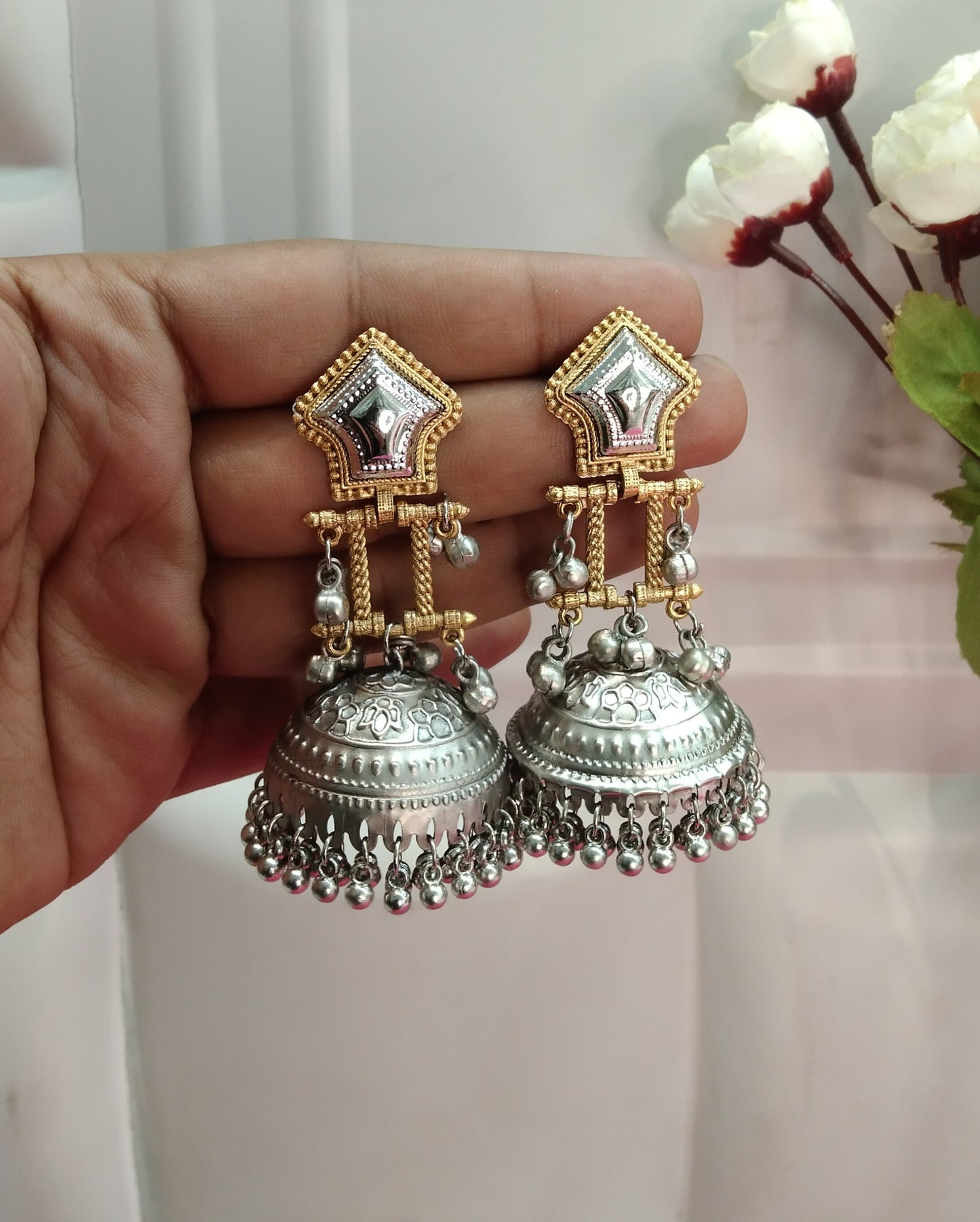 Brass Jhumka Bollywood Bhanshi Earrings