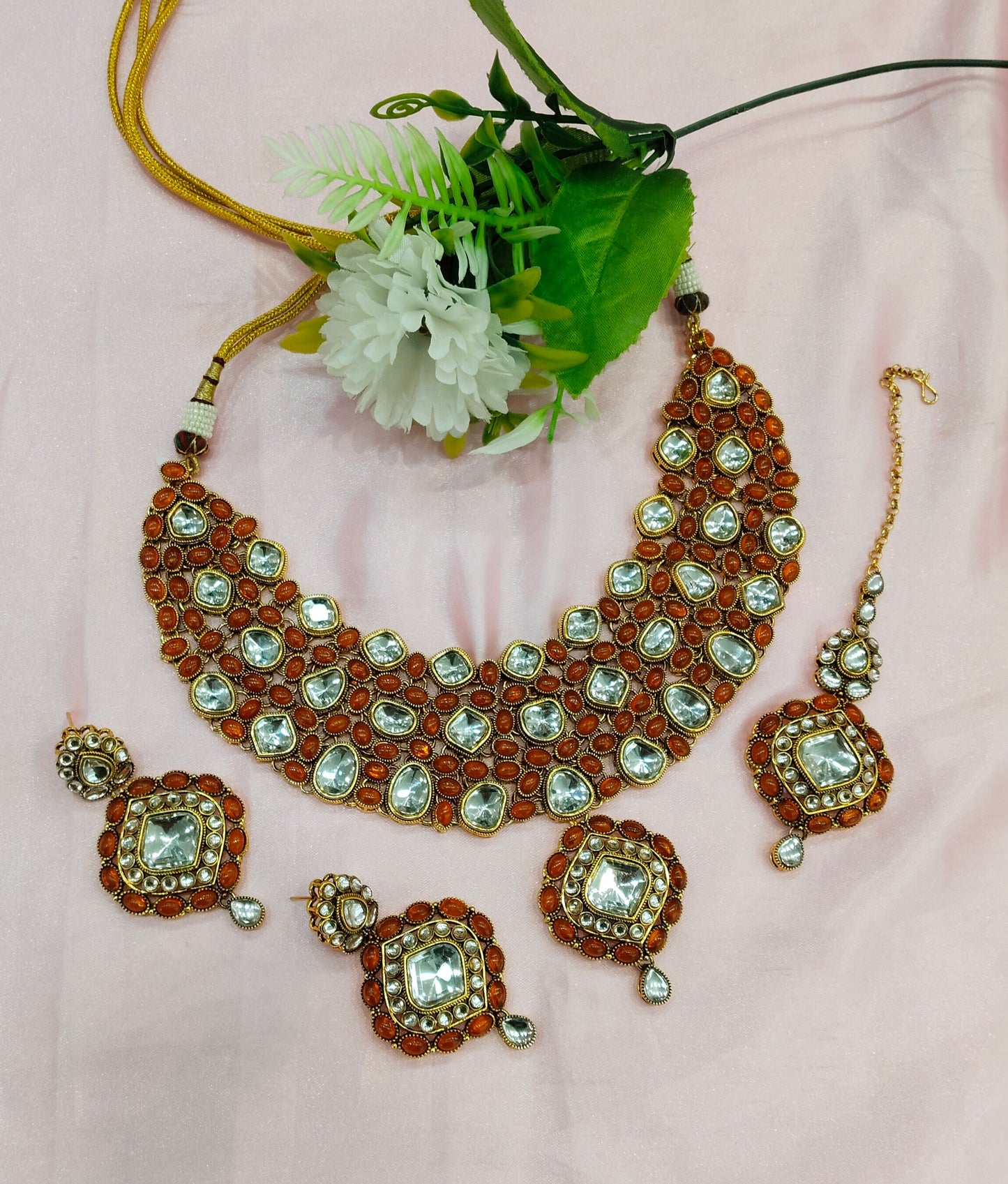 Gajjri Kundan Necklace Indian Jewelry Life Set