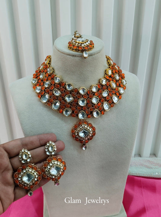 Gajjri Kundan Necklace Indian Jewelry Life Set