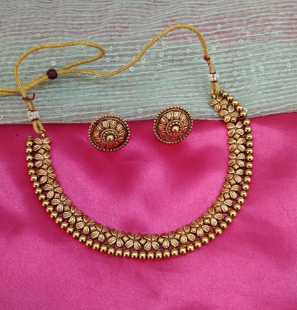 Gold Polki Necklace Indian Jewellery Delta Set