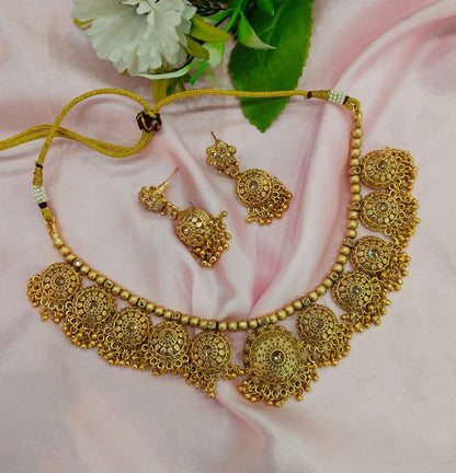 Gold Polki  Necklace Indian Jewellery Studio Set