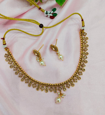 Gold Polki  Necklace Indian Jewellery Studio Set