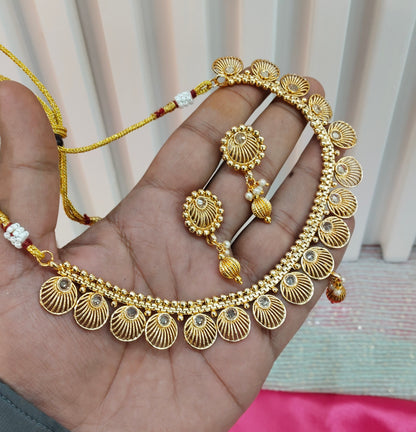 Gold Polki Necklace Indian Jewellery Studio Set