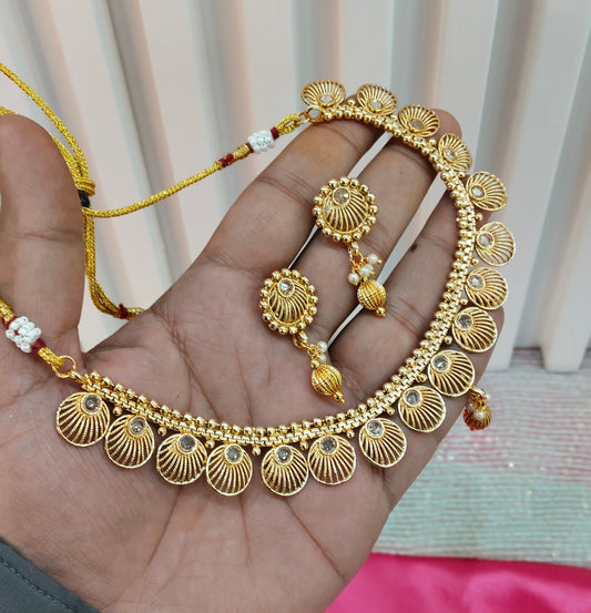 Gold Polki Necklace Indian Jewellery Studio Set