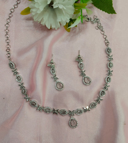 Pink CZ Silver Necklace Indian Jewellery Berlin Set