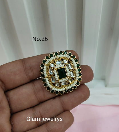 Kundan Adjustable Indian Finger Rings