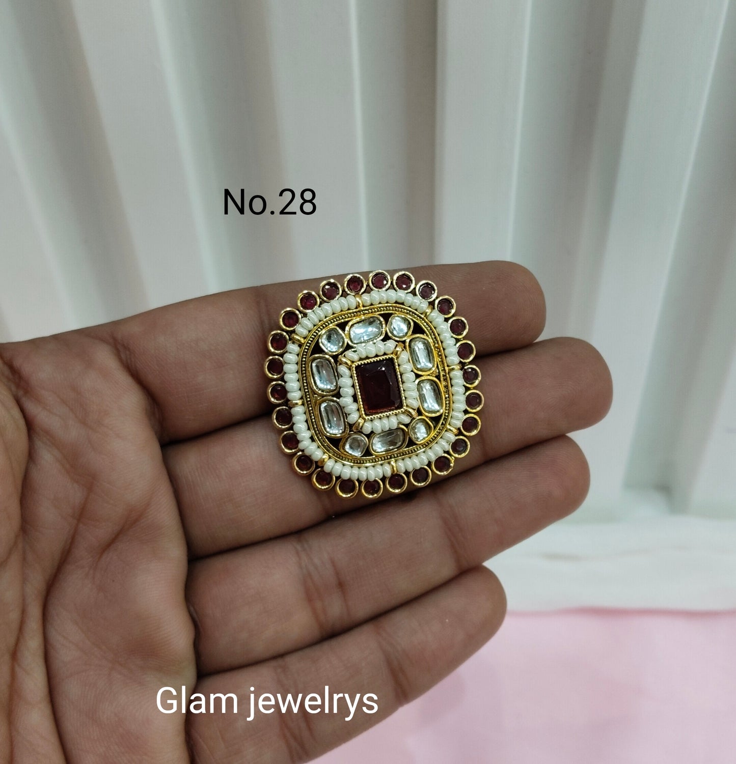 Kundan Adjustable Indian Finger Rings