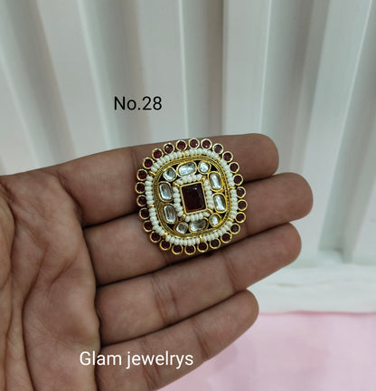 Kundan Adjustable Indian Finger Rings