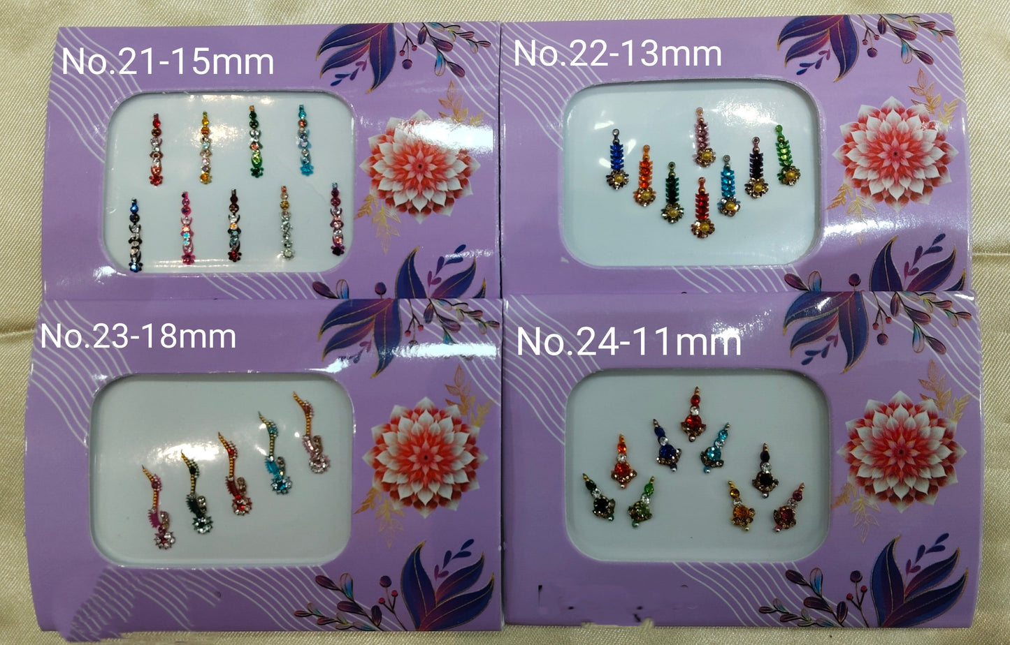 Indian Bindis Tattoo Sticker Multicolor Bollywood Card