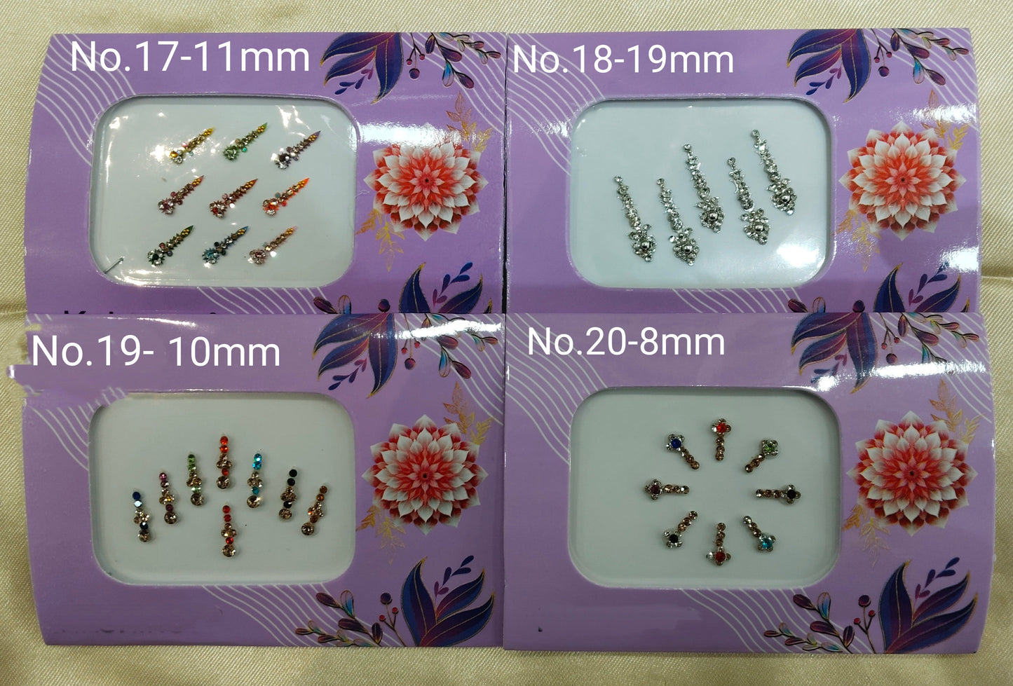 Indian Bindis Tattoo Sticker Multicolor Bollywood Card