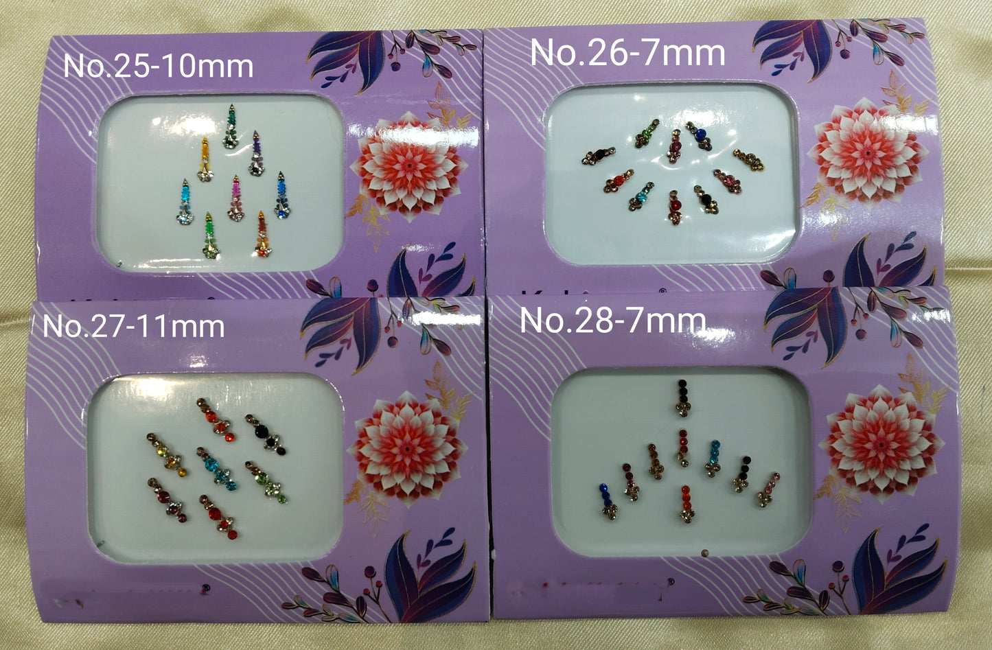 Indian Bindis Tattoo Sticker Multicolor Bollywood Card