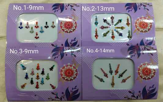 Indian Bindis Tattoo Sticker Multicolor Bollywood Card