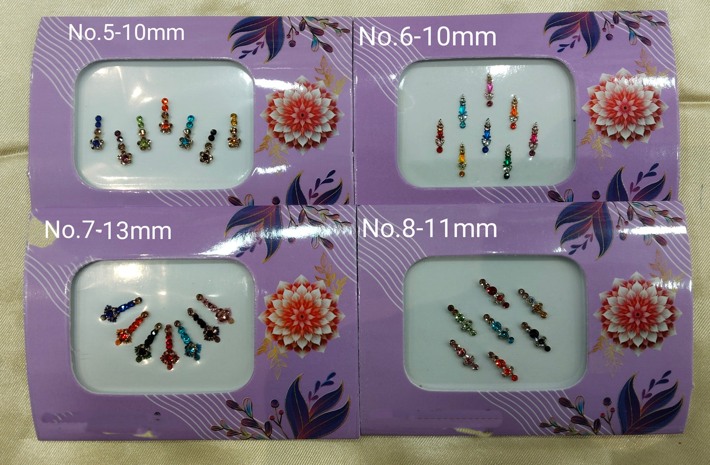 Indian Bindis Tattoo Sticker Multicolor Bollywood Card