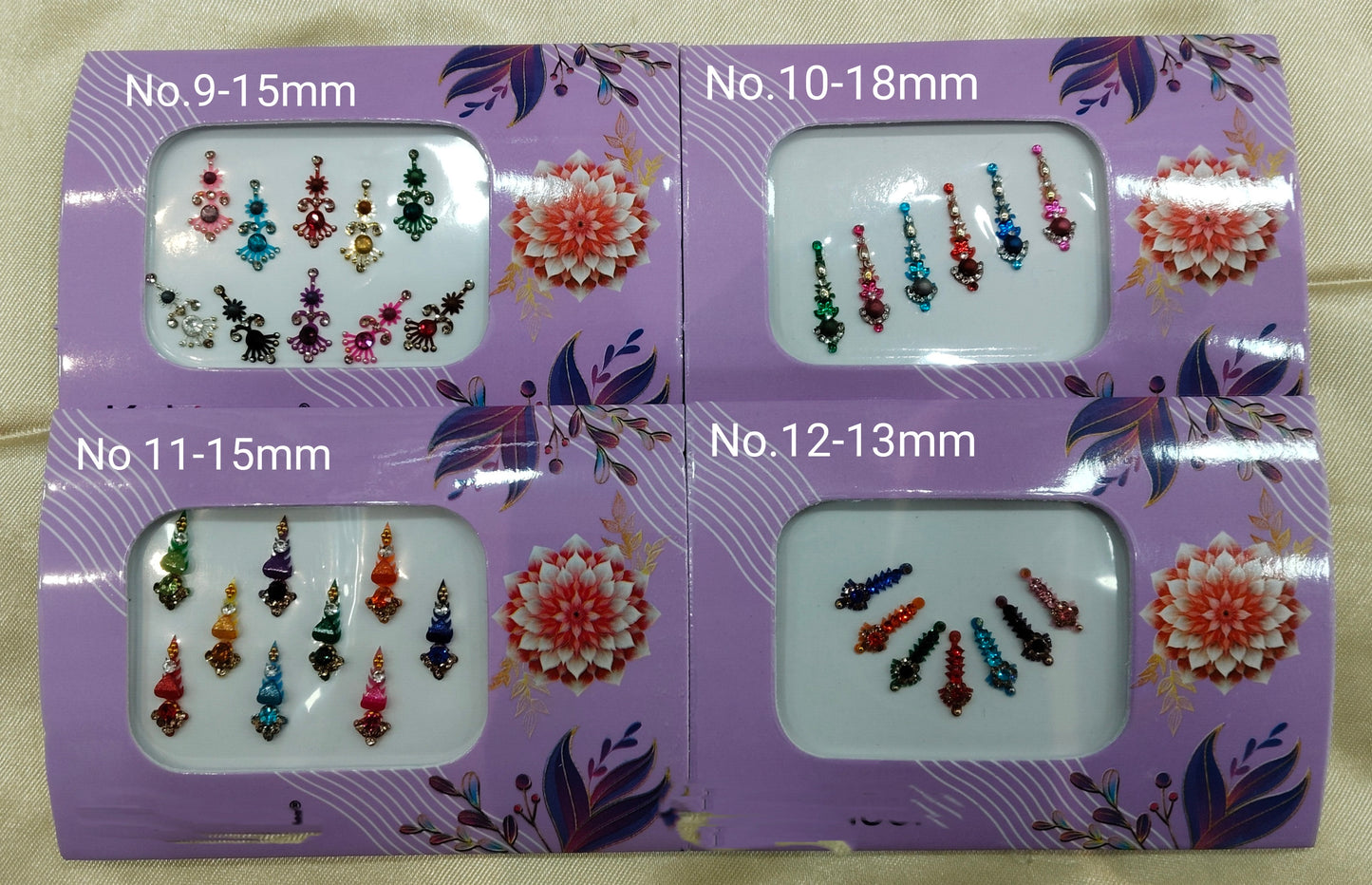 Indian Bindis Tattoo Sticker Multicolor Bollywood Card