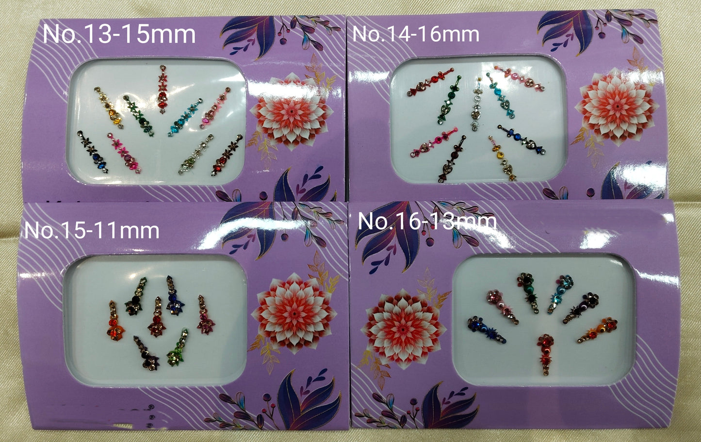 Indian Bindis Tattoo Sticker Multicolor Bollywood Card