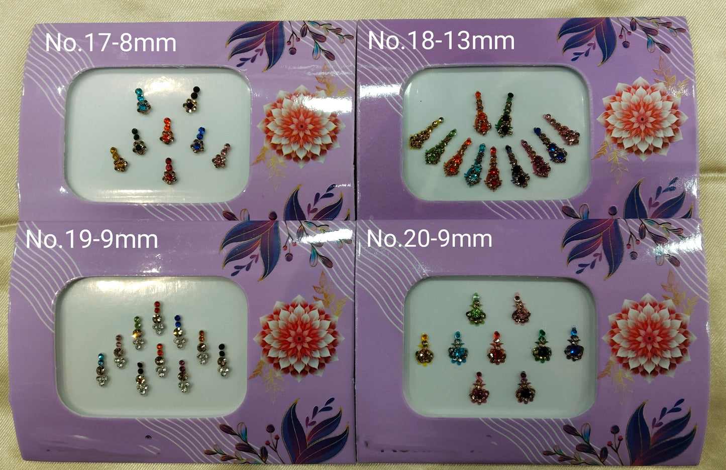 Indian Bindis Tattoo Sticker Multicolor Bollywood Card