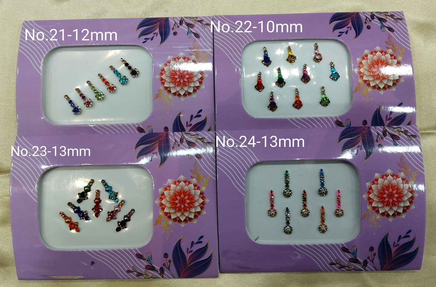 Indian Bindis Tattoo Sticker Multicolor Bollywood Card