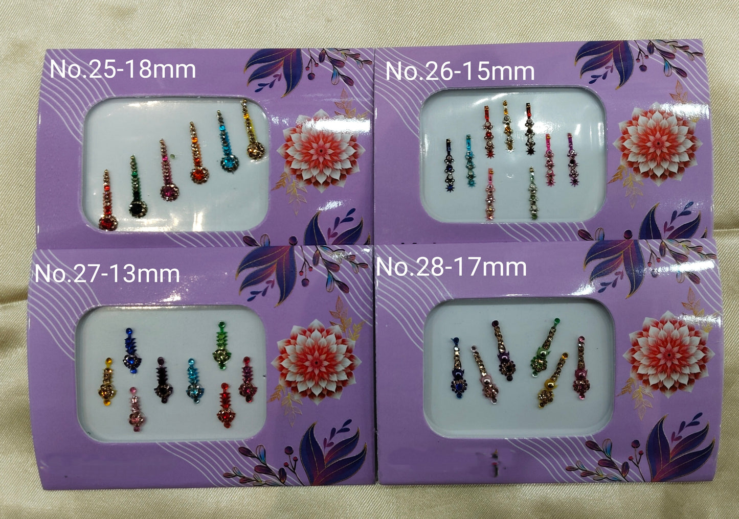 Indian Bindis Tattoo Sticker Multicolor Bollywood Card