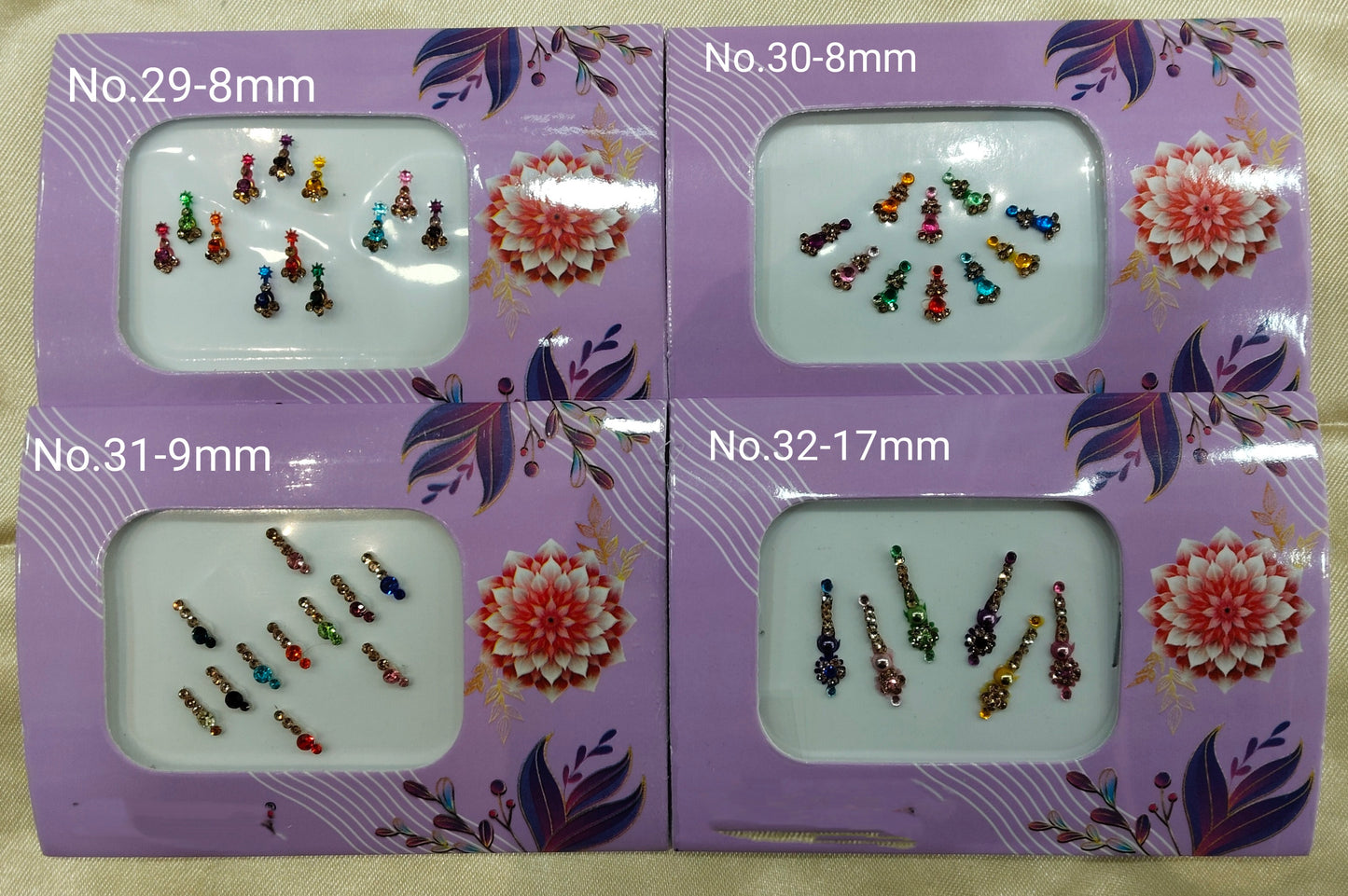 Indian Bindis Tattoo Sticker Multicolor Bollywood Card