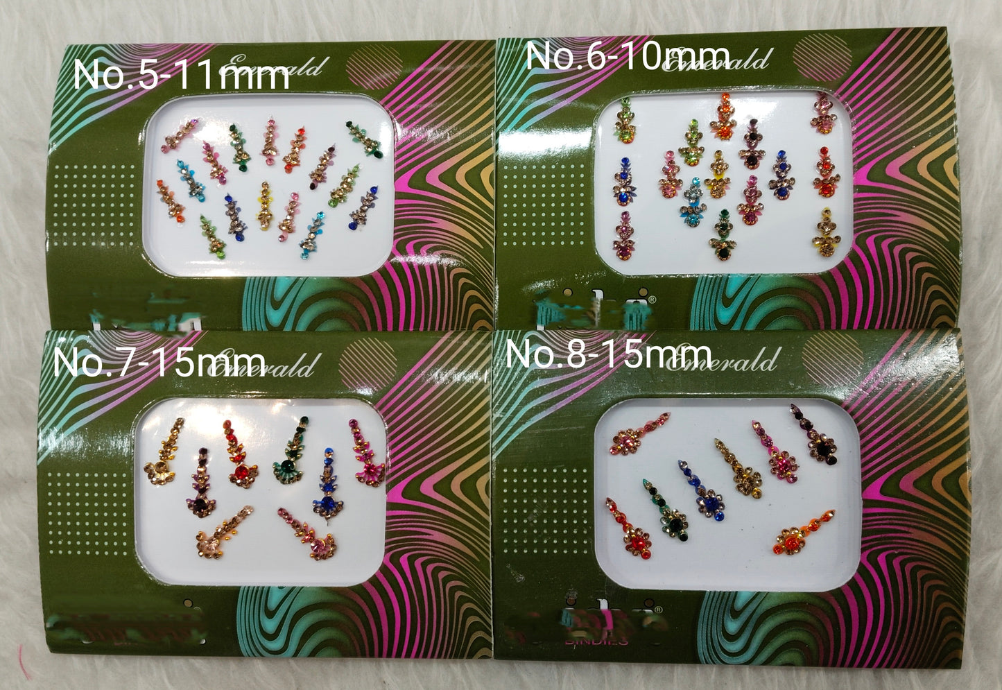 Indian Bindis Tattoo Sticker Multicolor Bollywood Card