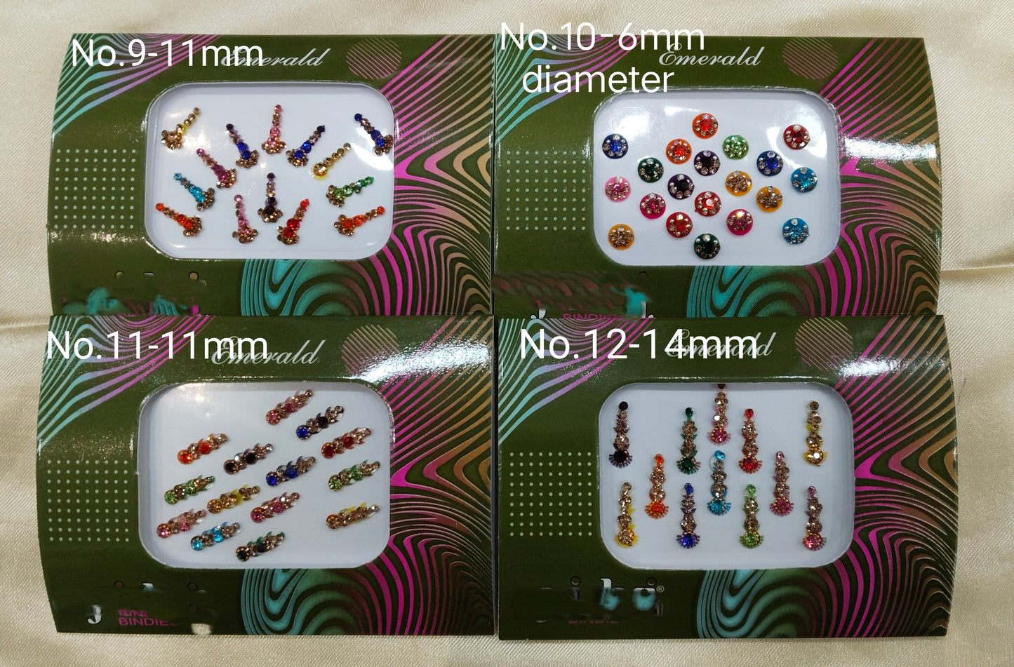 Indian Bindis Tattoo Sticker Multicolor Bollywood Card