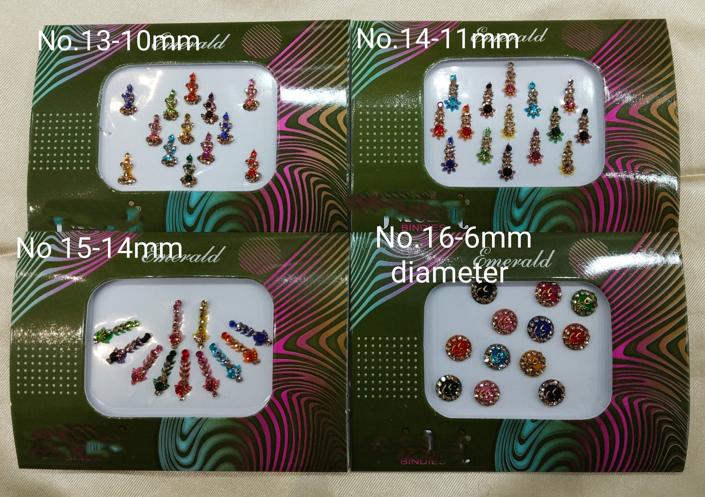 Indian Bindis Tattoo Sticker Multicolor Bollywood Card