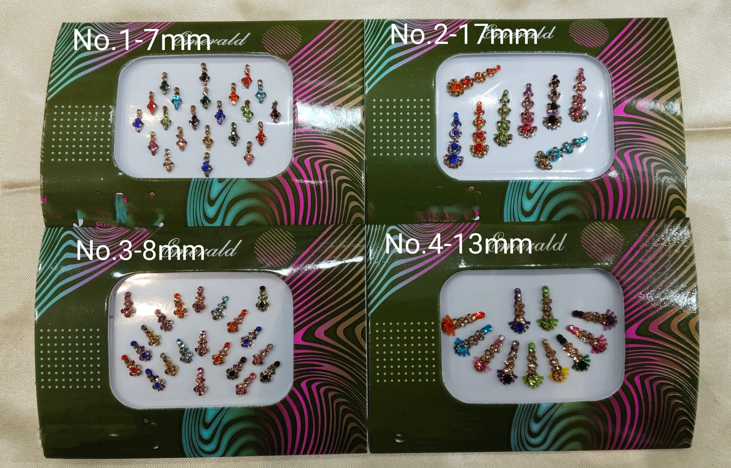 Indian Bindis Tattoo Sticker Multicolor Bollywood Card