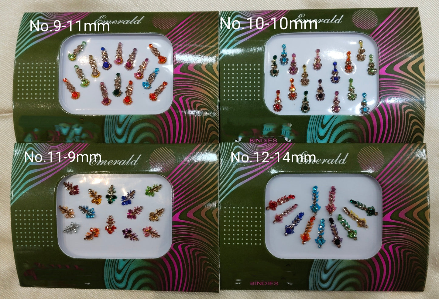 Indian Bindis Tattoo Sticker Multicolor Bollywood Card