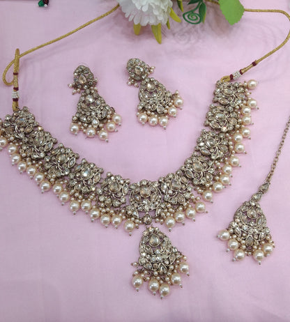 Antique Gold Necklace Indian Jewellery Fjay Set