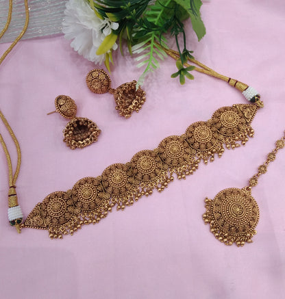 Gold Polki Choker Indian Jewellery Jannvi Set