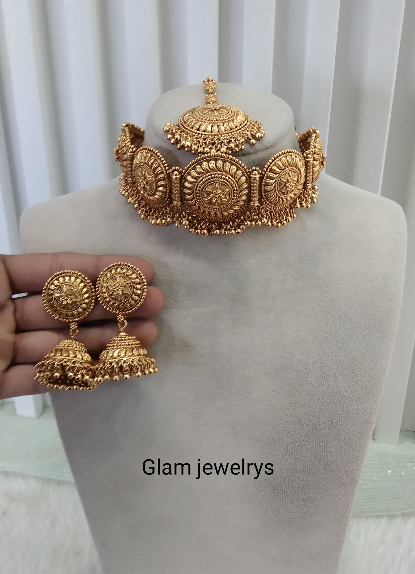 Gold Polki Choker Indian Jewellery Jannvi Set