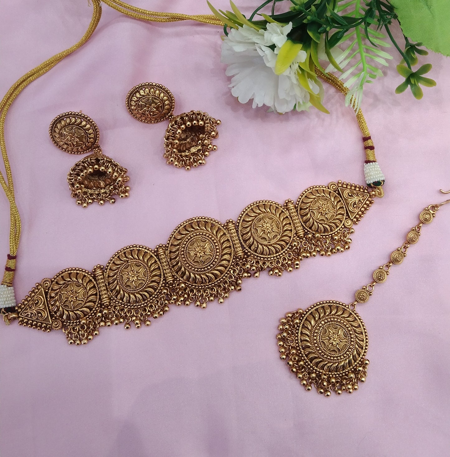 Gold Polki Choker Indian Jewellery Jannvi Set