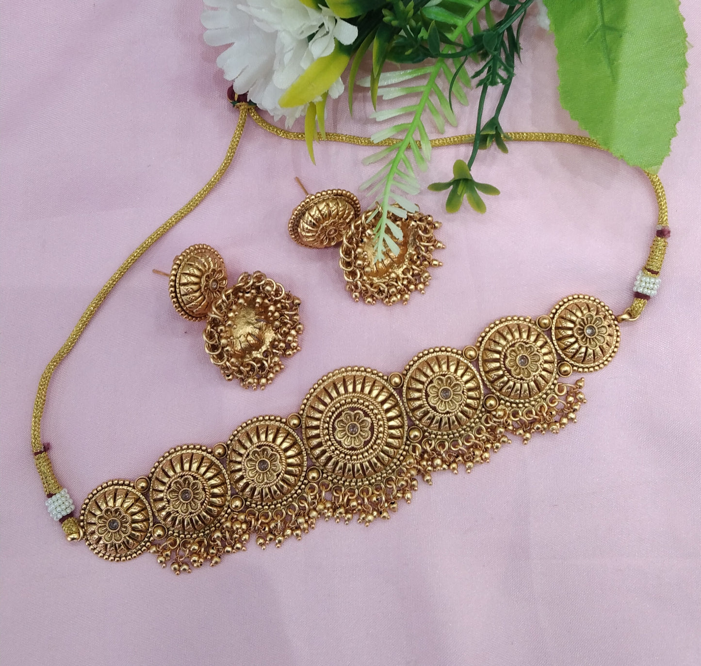 Gold Polki Choker Indian Jewellery Jannvi Set