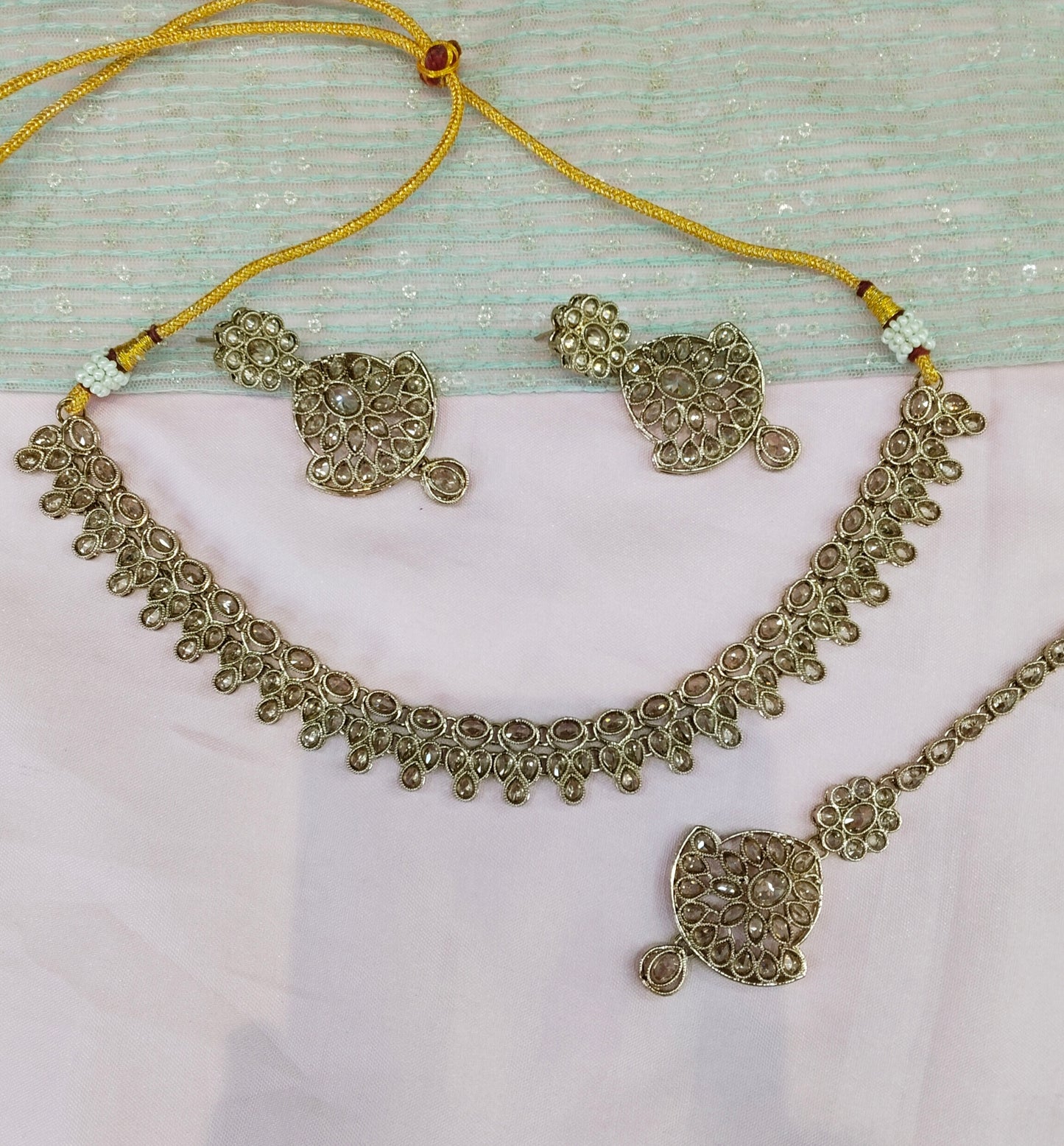 Antique Gold Necklace Indian Jewellery Gaish Set