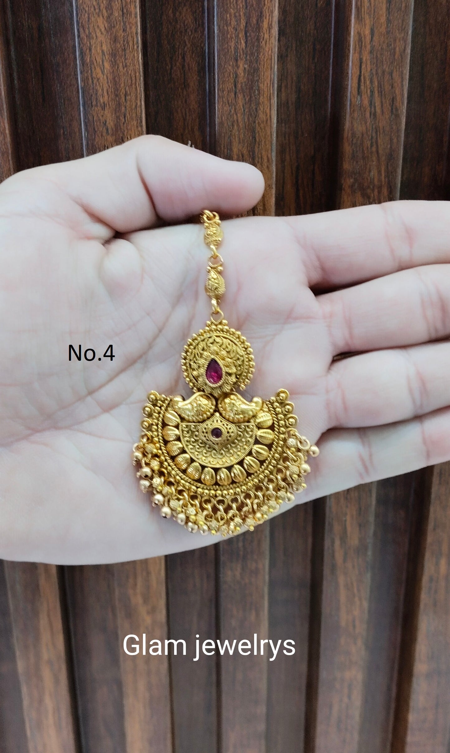 Gold polki Tikka Jewellery  Headpiece Gurpiar Set